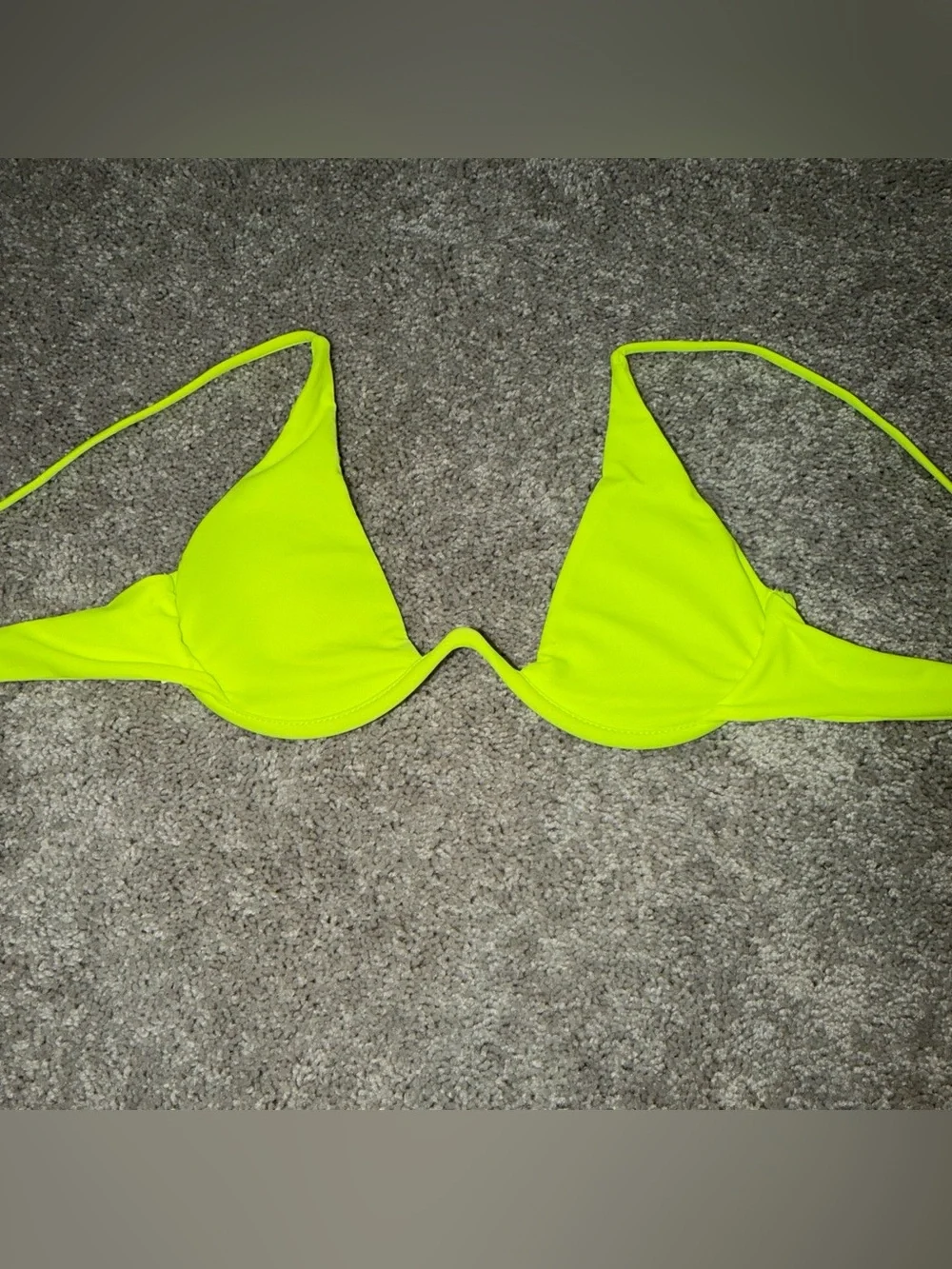 Neon Yellow Triangle Bikini Top - Women Swim Bikini